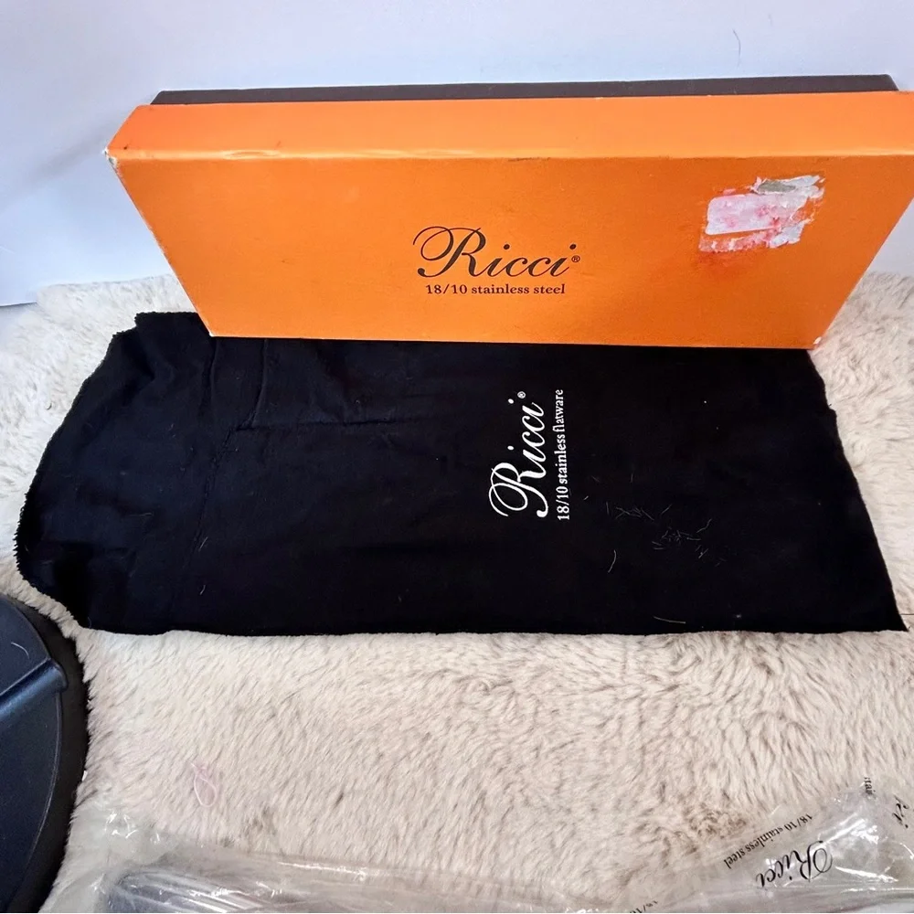 NIB. RICCI 18/10 Shiny Stainless Steel Lg Serving Utensil Set